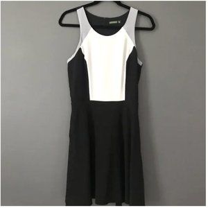 Anthropologie TL The Letter Colorblock Silk Skater Dress
